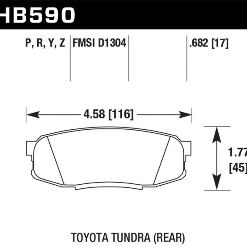 Hawk 2019 Toyota Tundra/2019 Lexus NX300 HP Plus Brake Pad Set