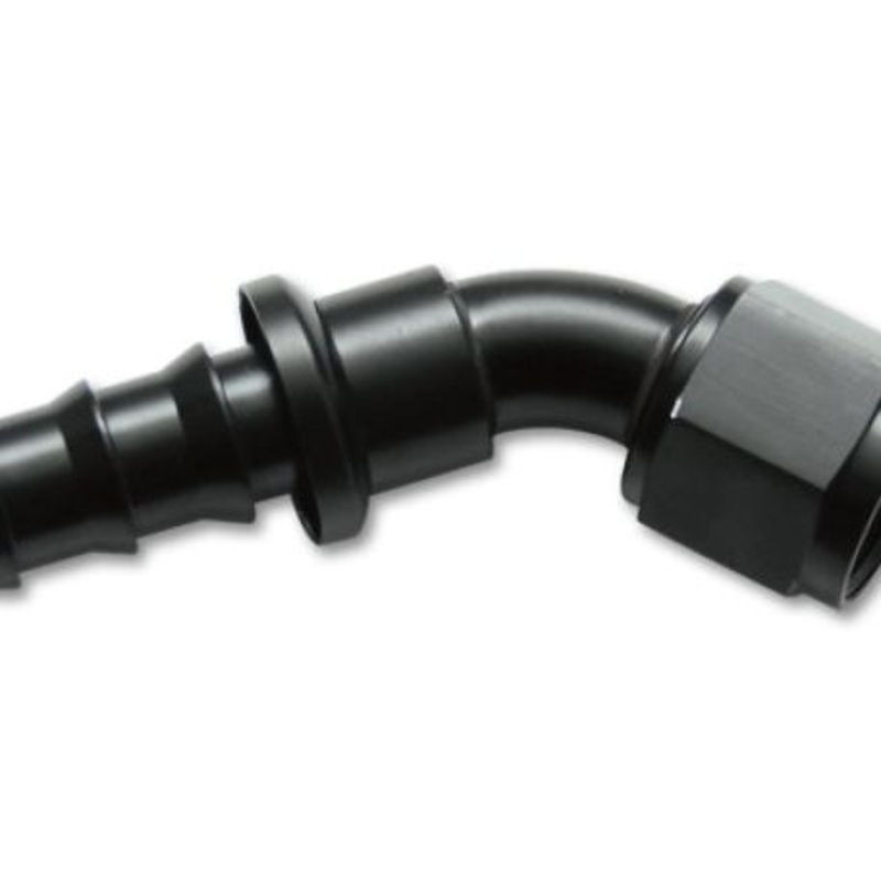 Vibrant -6AN Push-On 45 Deg Hose End Fitting - Aluminum