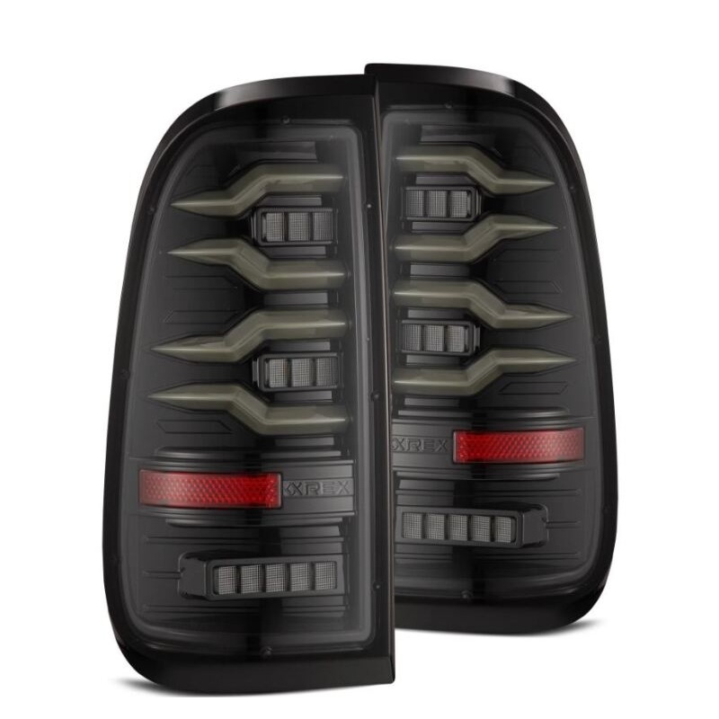 AlphaRex 97-03 Ford F150 / 99-16 Ford F250/F350/F450/F550 LUXX-Series LED Tail Lights - Alpha-Black