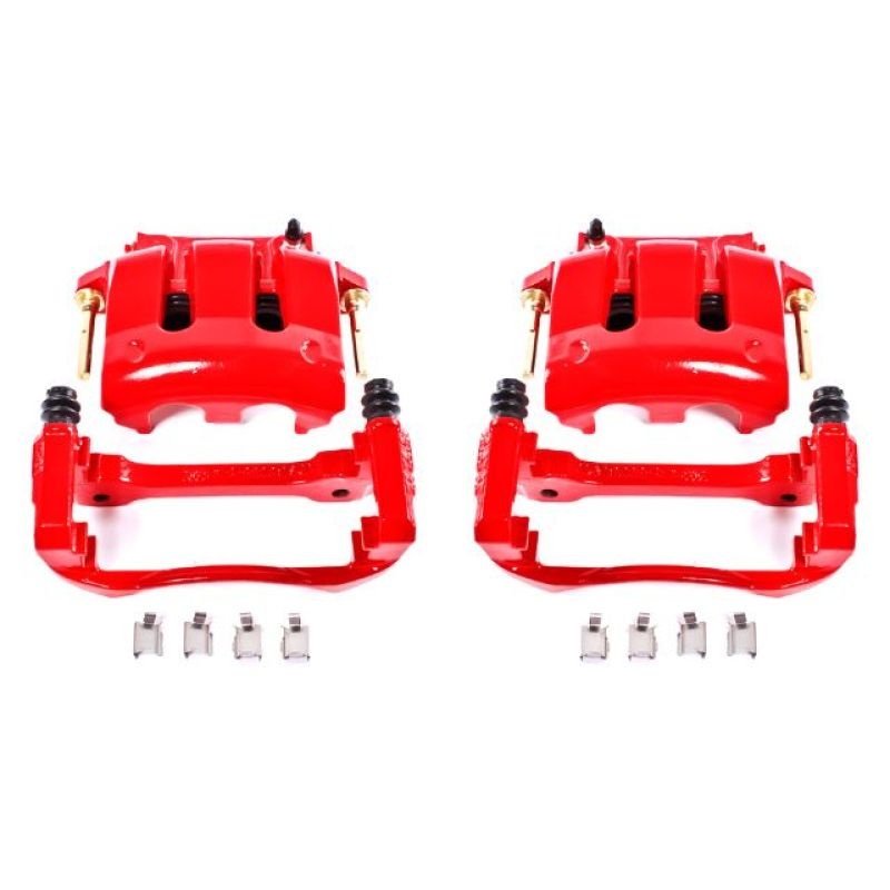Power Stop 05-14 Ford Mustang Front Red Calipers w/Brackets - Pair