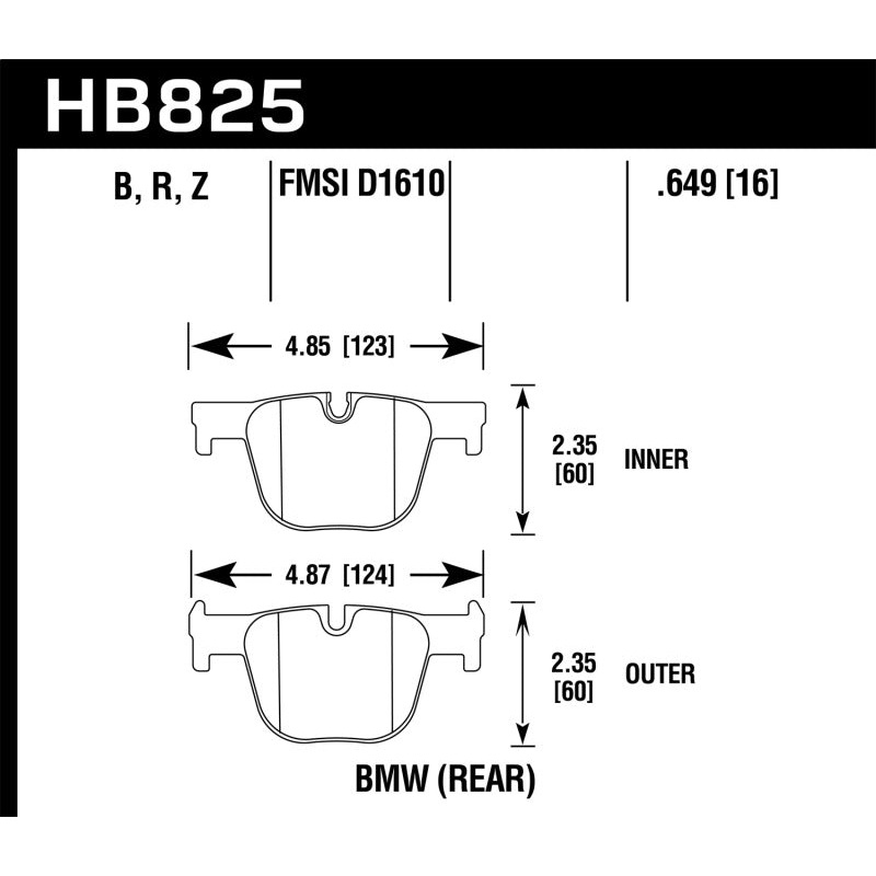 Hawk 13-15 BMW 335i/335i xDrive / 14-16 BMW 435i/435i xDrive HPS 5.0 Rear Brake Pads