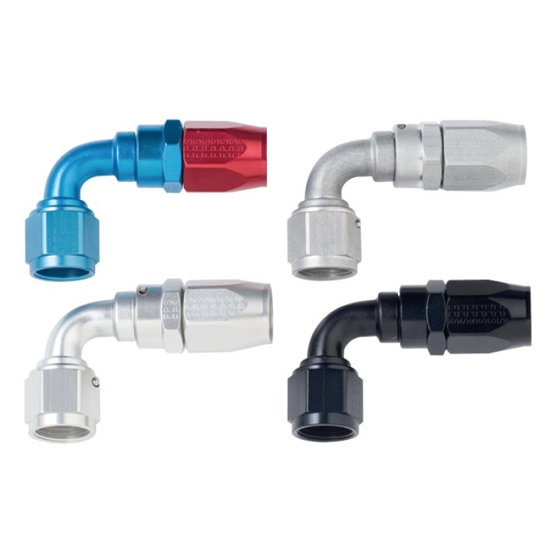 Fragola -8AN x 90 Degree Power Flow Hose End - Black