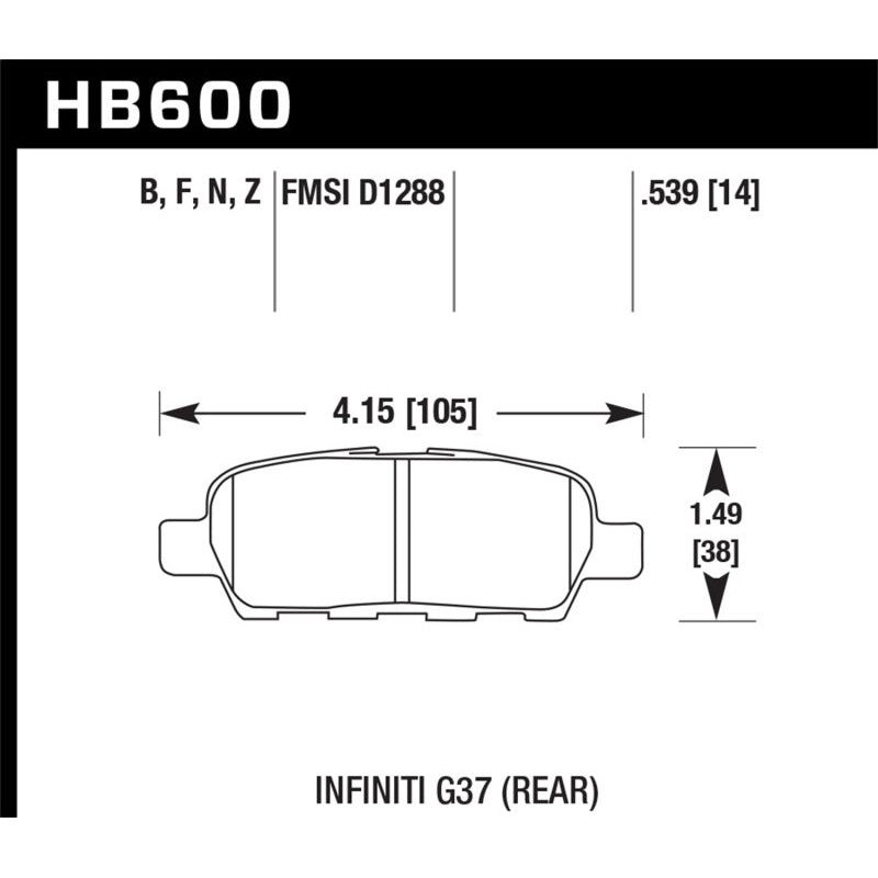Hawk Infiniti G35 Sport/G37 / 08-10 Nissan Rogue / 07-09 Sentra SE-R / 10 Sentra SE-R M/T HPS Street