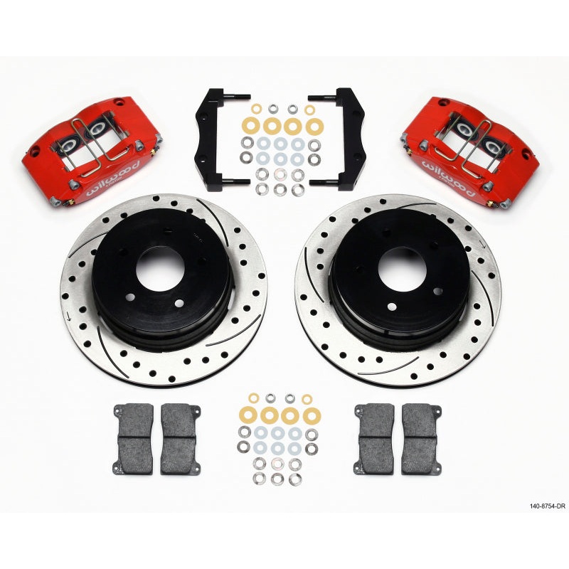 Wilwood Dynapro Radial Rear Kit 12.19in Drilled Red 2004-2006 Pontiac GTO