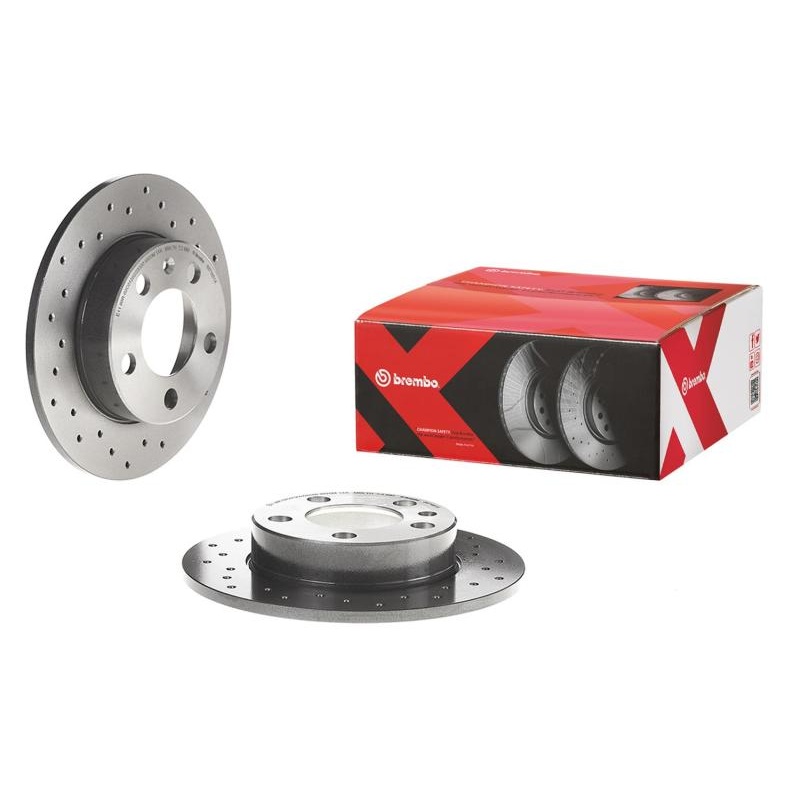 Brembo 2019 Audi A3 Quattro/19-20 Q3/17-20 RS3 Rear Premium Xtra Cross Drilled UV Coated Rotor