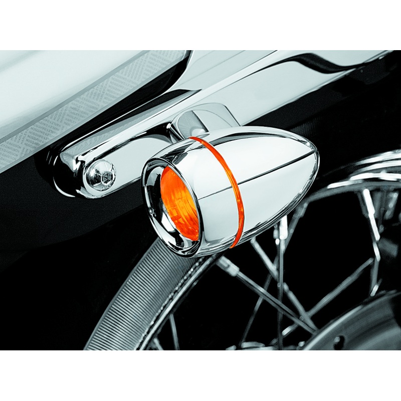 Kuryakyn Deep Dish Bezel With Amber Lens Chrome