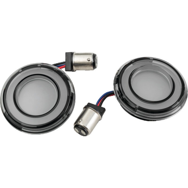 Kuryakyn Tracer L.E.D. Front Turn Signal Insert, White/Amber Light, Smoke Lens 1157
