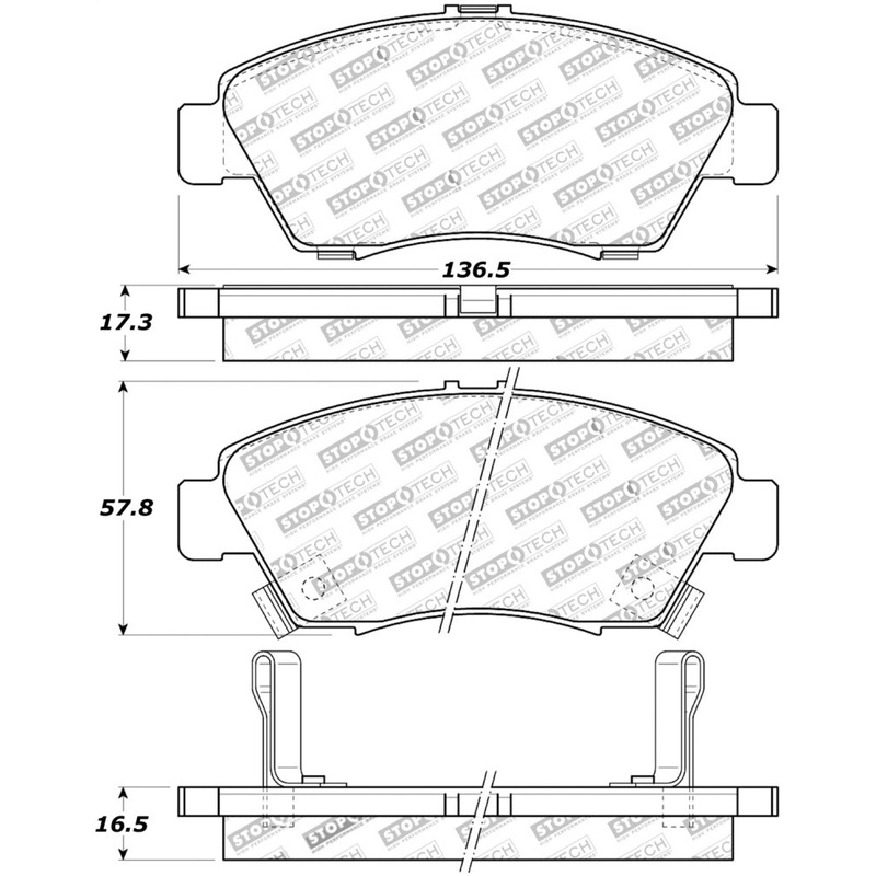 StopTech Street Touring 02-06 Acura RSX Type S / 93-95 Civic Coupe / 04-05 Civic Si