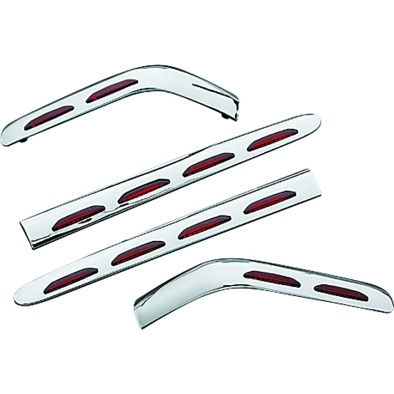 Kuryakyn L.E.D. Saddlebag Molding Set 4 Piece 01-10 GL1800 Chrome