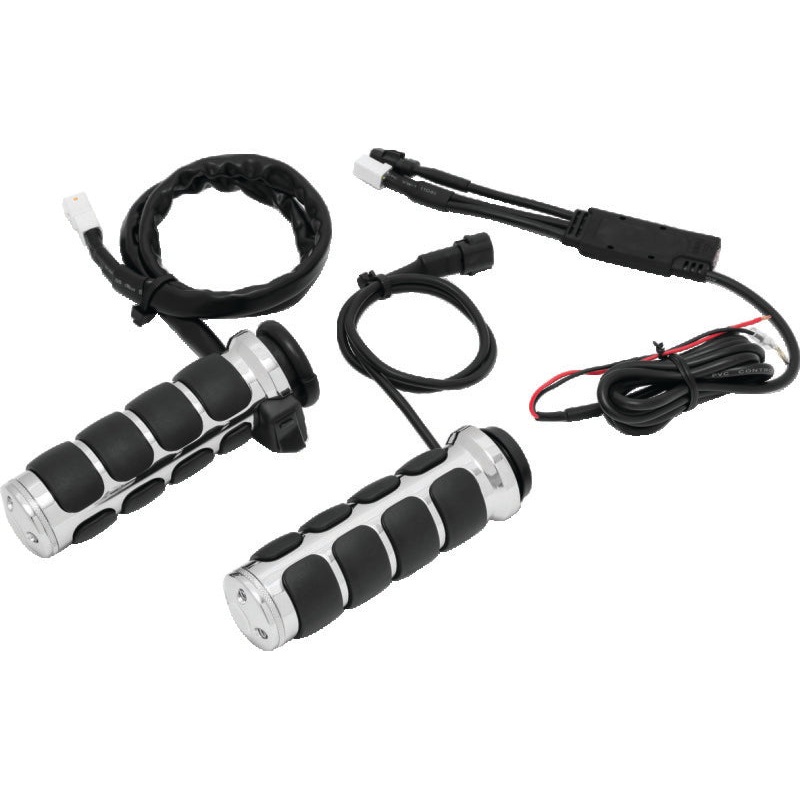 Kuryakyn Heated ISO Grips Throttle-By-Wire Chrome