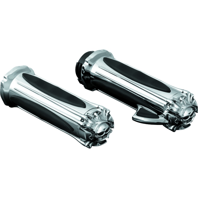 Kuryakyn Premium Zombie Grips With Throttle Boss Dual Cable Chrome