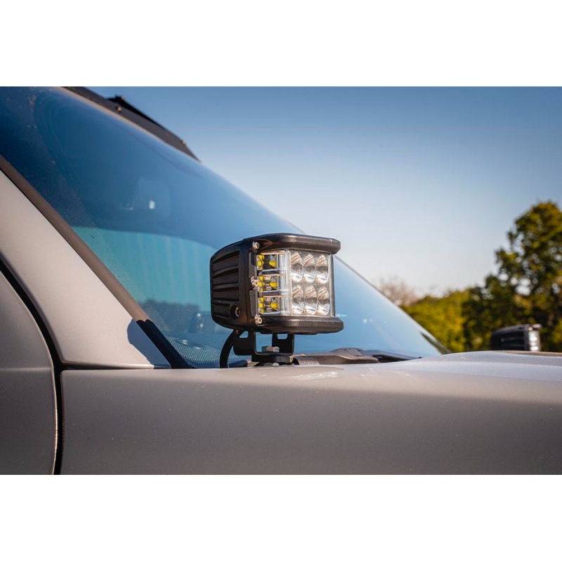 Cali Raised 10-24 Toyota 4Runner Low Profile Led Ditch Light Brackets Kit - Brackets W/ 27W Side Pro