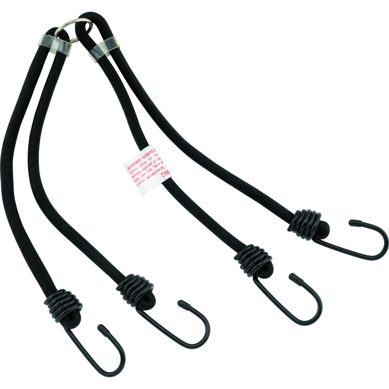 BikeMaster 24in Heavy Duty 4-Hook Bungee - Black