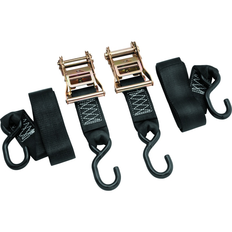 BikeMaster 2x84in Ratchet Tiedown Pair - Black