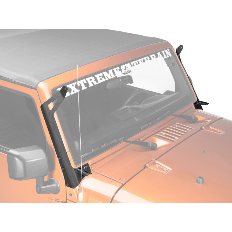 Raxiom 07-18 Jeep Wrangler JK 50-Inch LED Light Bar Windshield Mount w/ Auxiliary Bracket
