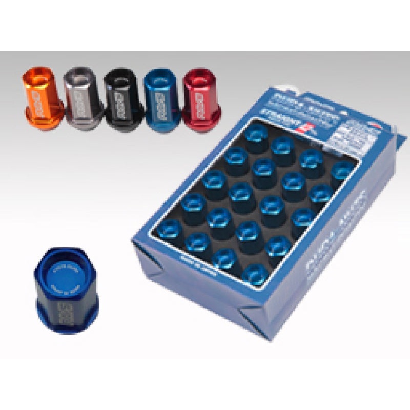 Rays Dura-Nut L42 Straight Type 14x1.50 Lug Nut Set 16 Lug 4 Lock Set - Blue