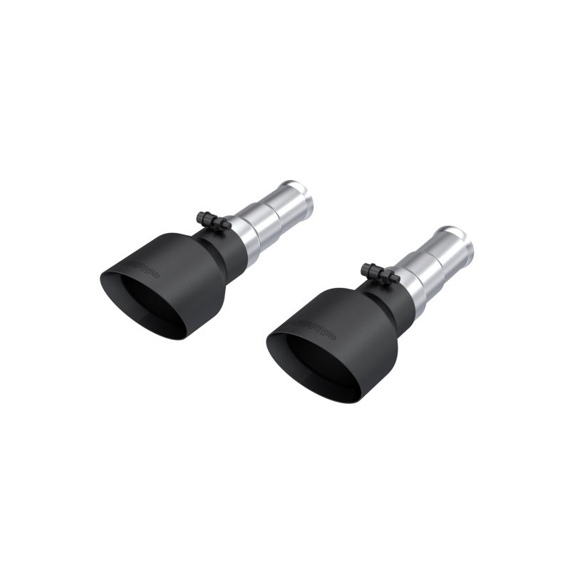 MBRP 19-24 Ram 1500 5.7L Hemi 3in Inlet 5in OD Dual Wall Angle Cut T304 BLK Tips - Pairs