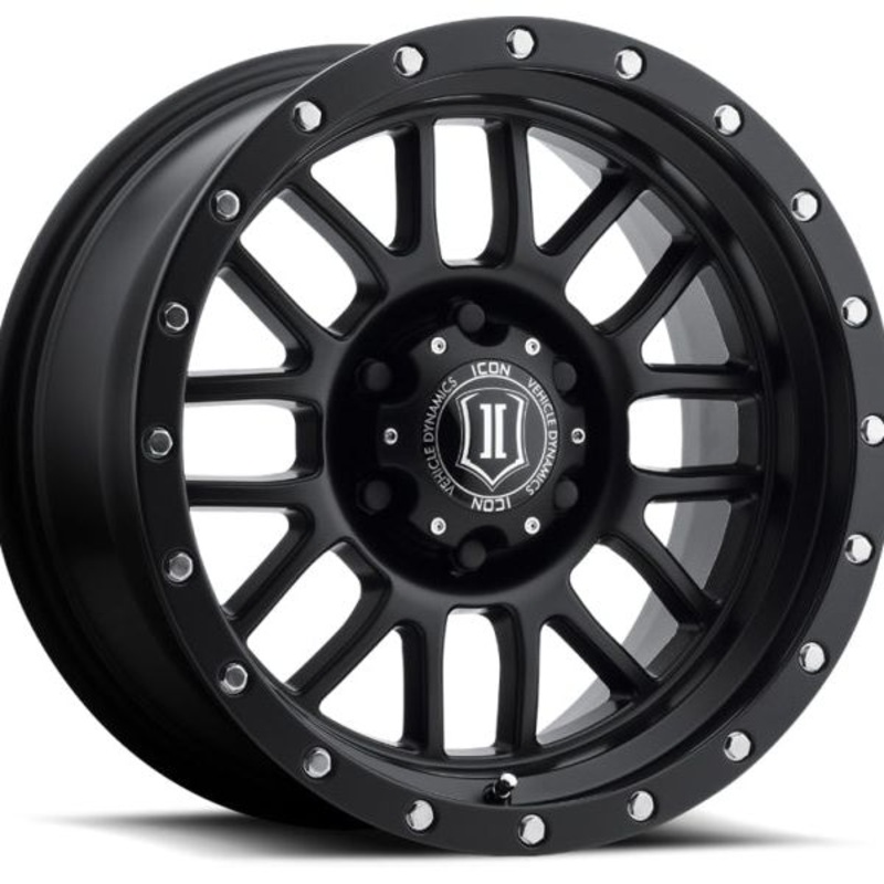 ICON Alpha 17x8.5 6x5.5 0mm Offset 4.75in BS 106.1mm Bore Satin Black Wheel