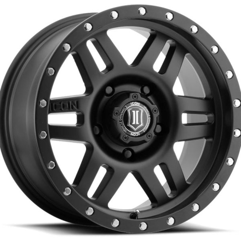 ICON Six Speed 17x8.5 6x5.5 0mm Offset 4.75in BS 108mm Bore Satin Black Wheel